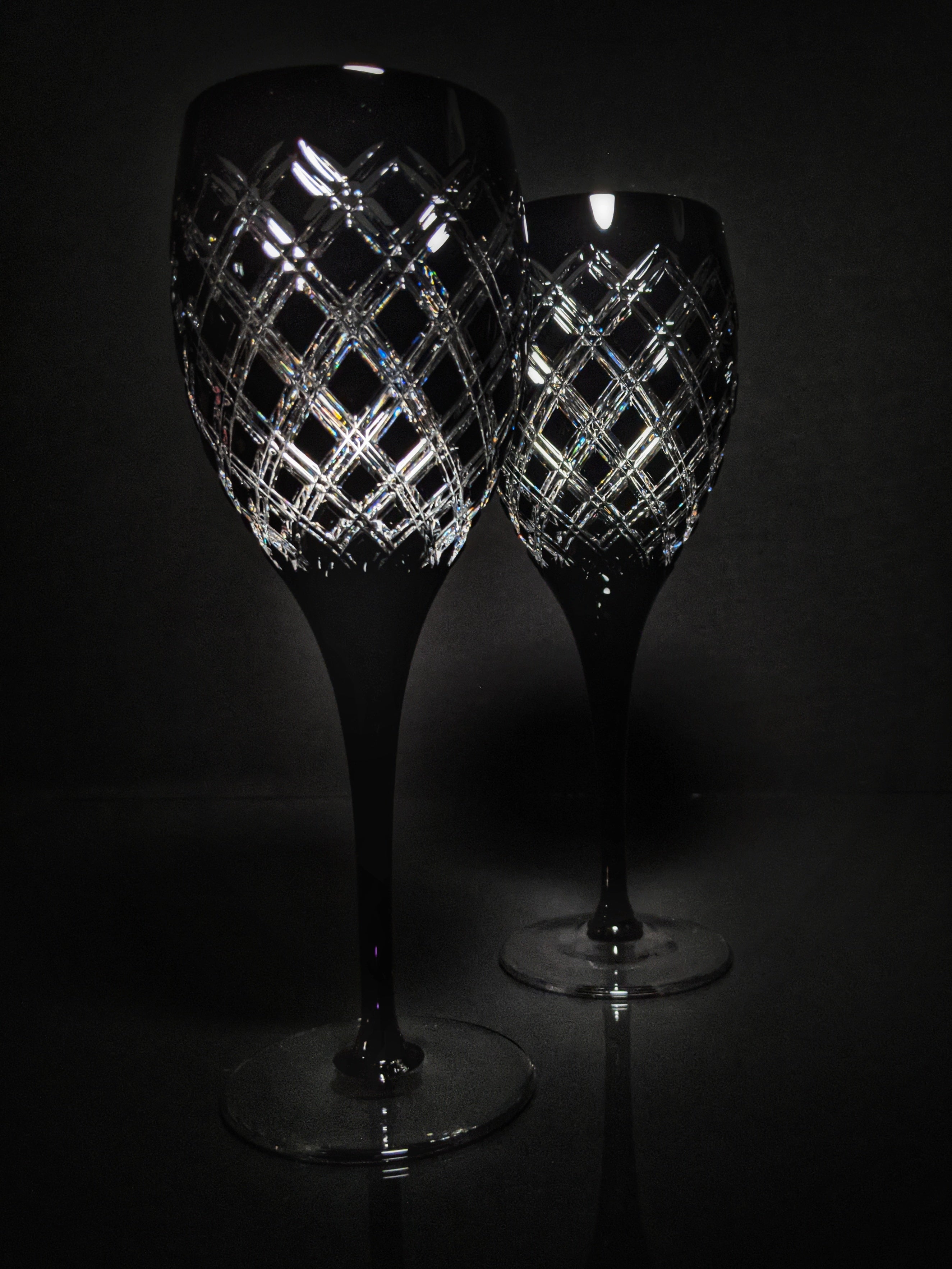AJKA Athenee Black Onyx Crystal Goblets