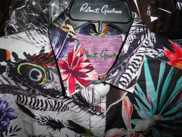Robert Graham Biscayne Colorful Short Sleeve Shirt - Medium