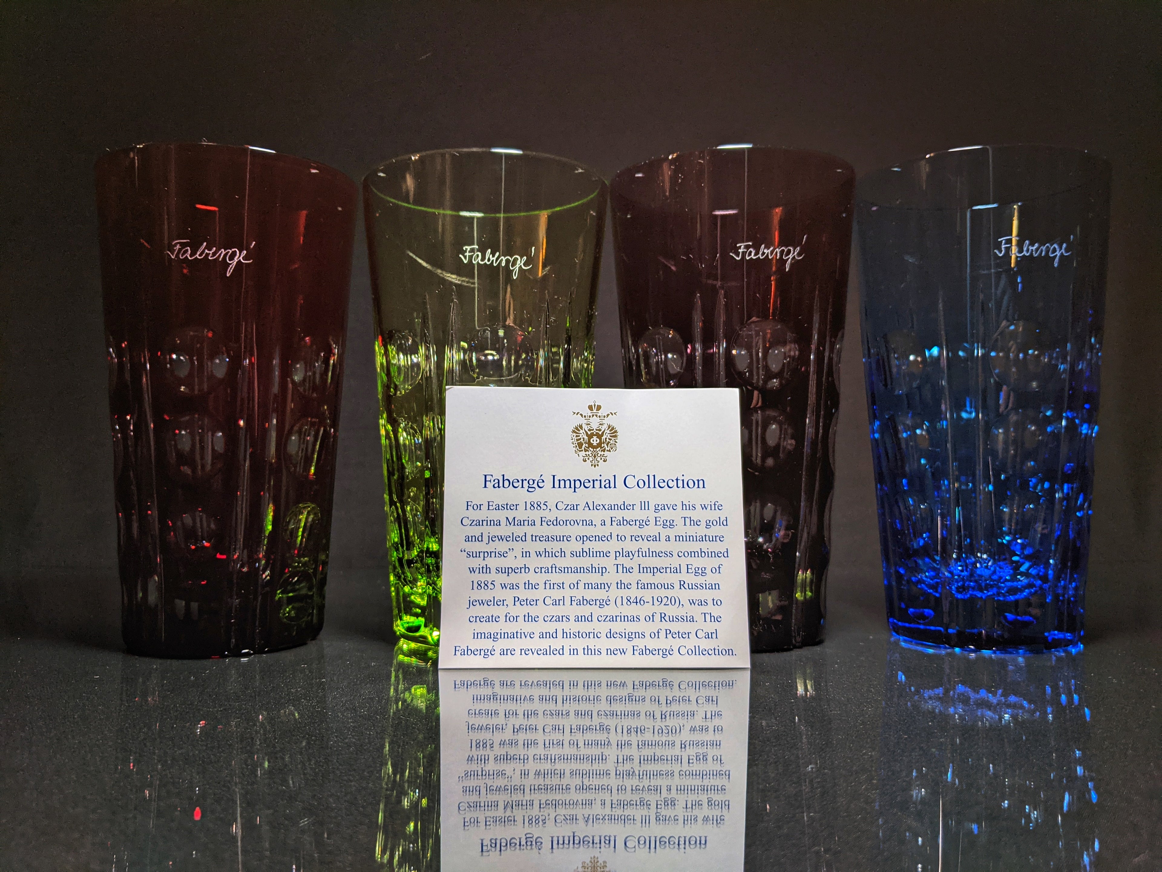 Faberge Crystal Colored Bubble Glasses