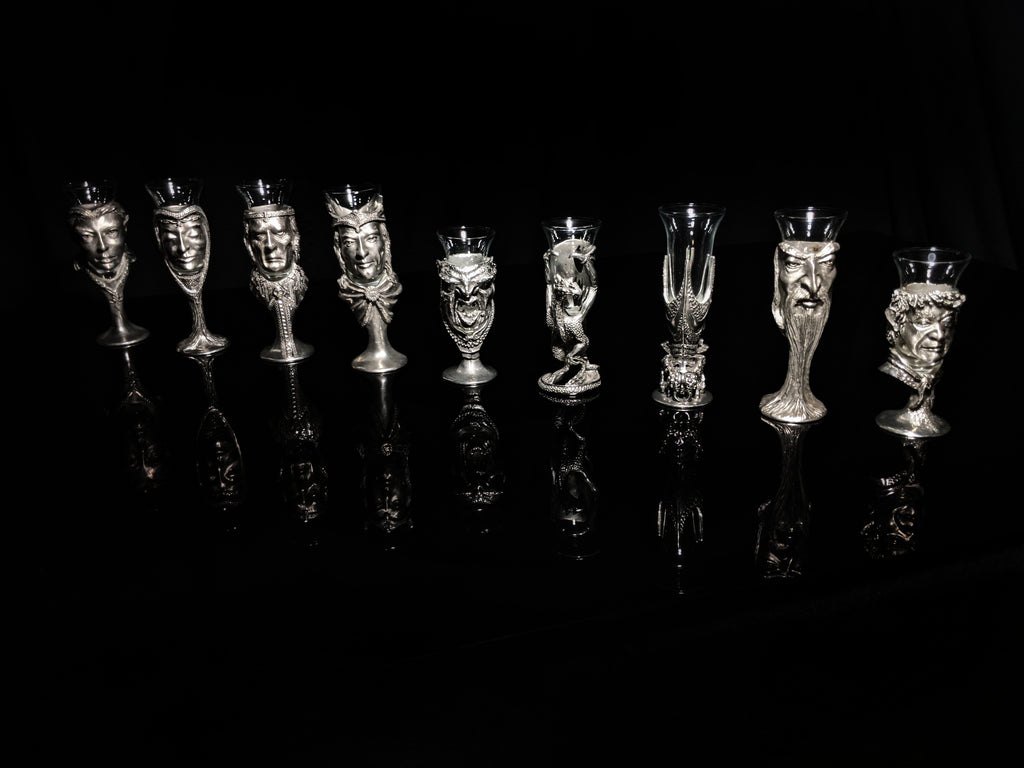 Royal Selangor Lord of Rings  Pewter  Shot Glasses   Set of 9