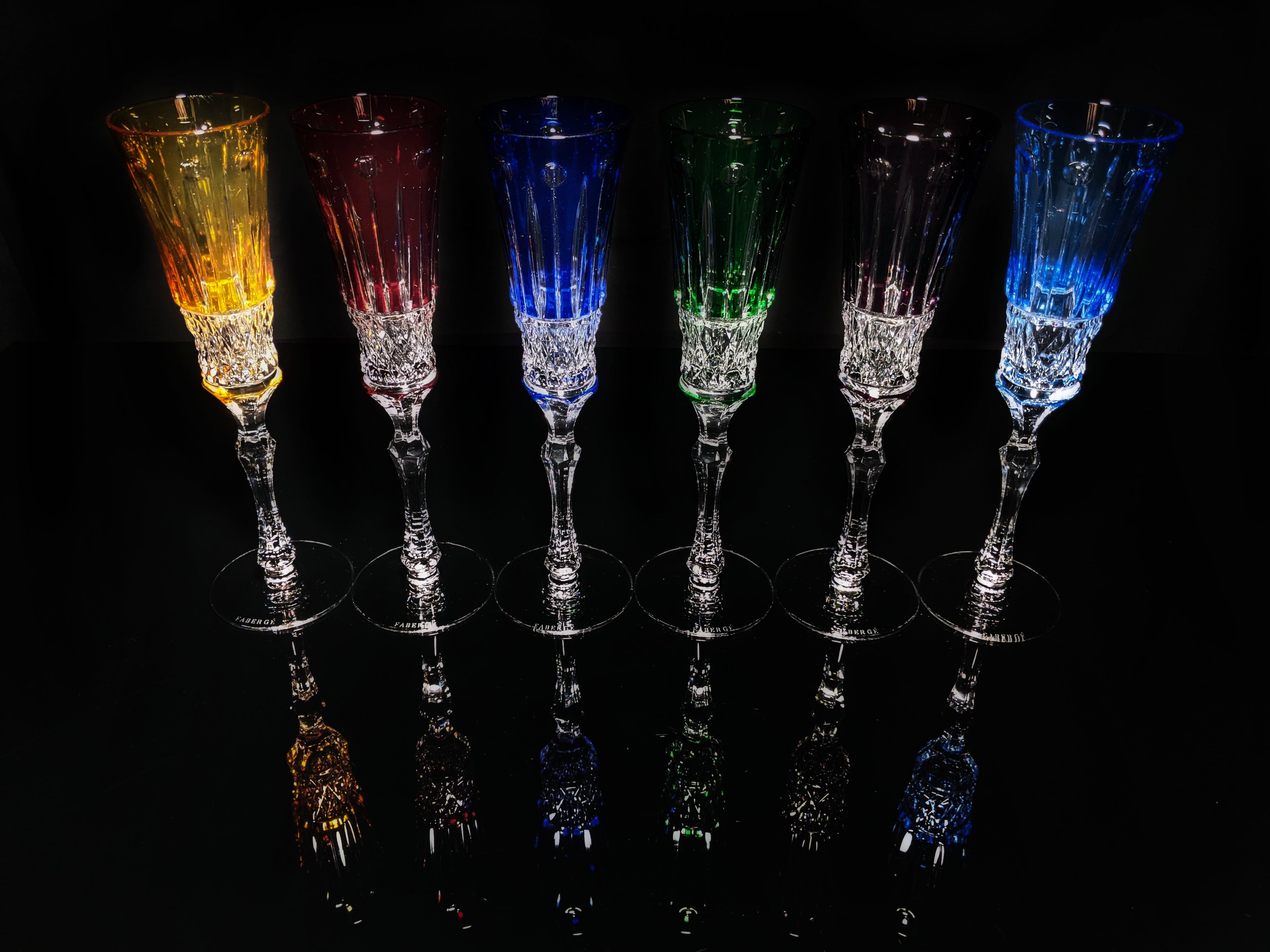 Faberge Xenia Colored Flutes set of 6