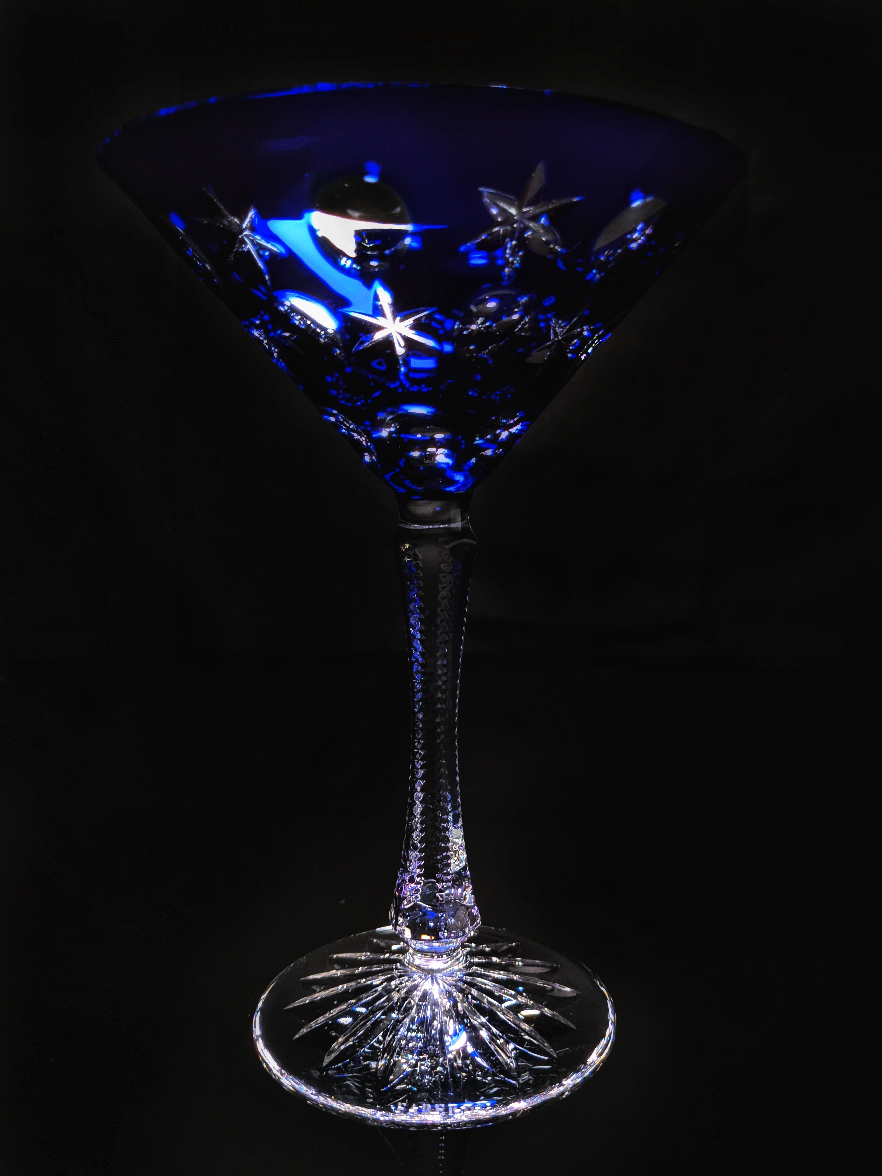 Fabergé Na Zdorovye Cobalt Blue Crystal Martini Glass