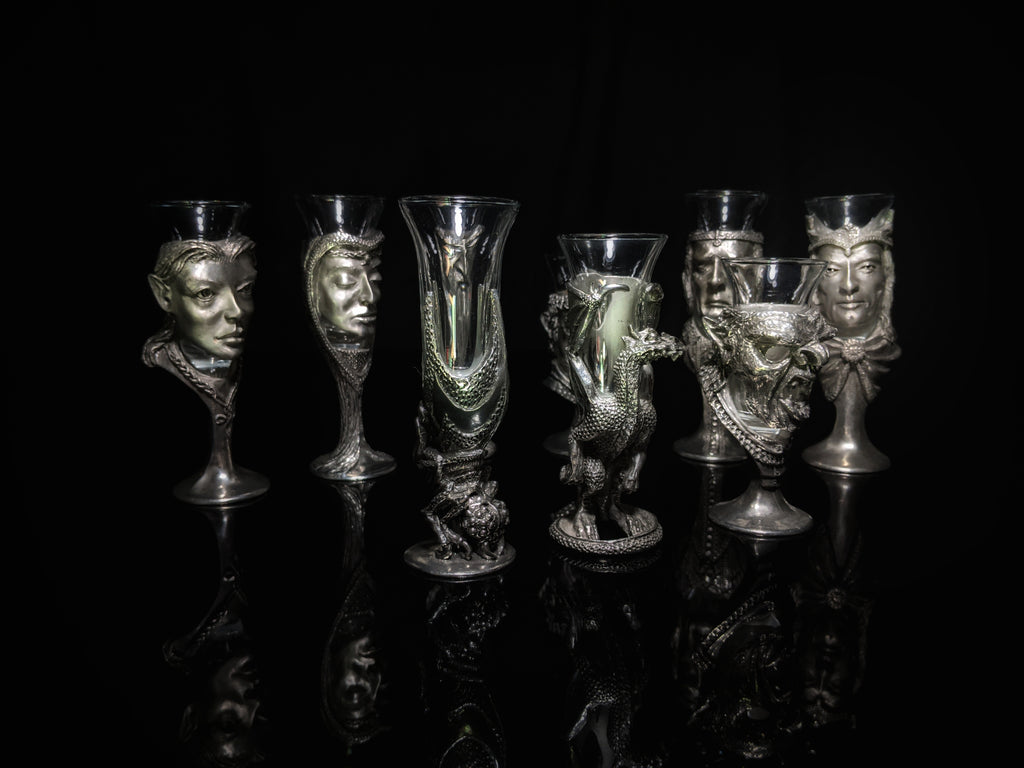 Royal Selangor Lord of Rings  Pewter  Shot Glasses   Set of 9