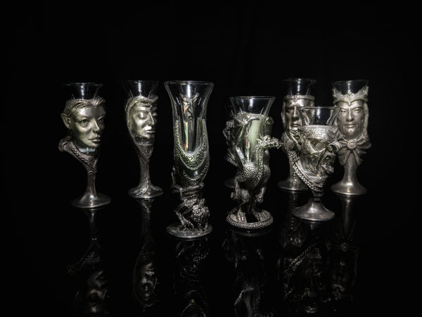 Royal Selangor Lord of Rings  Pewter  Shot Glasses   Set of 9