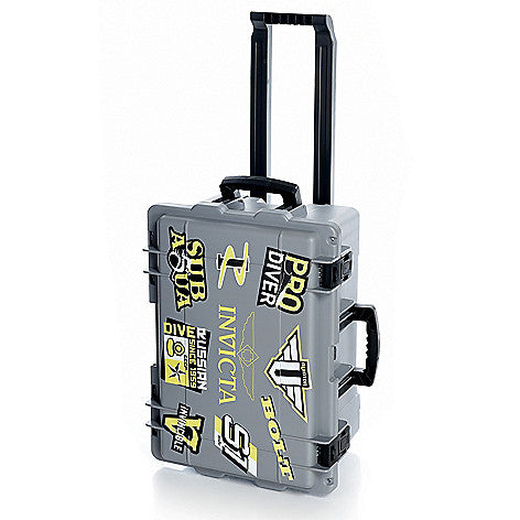 Invicta Grey 50 slot Watch Box with wheels and pull up handle
