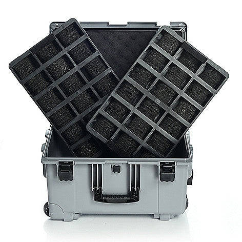 Invicta Grey 50 slot Watch Box with wheels and pull up handle