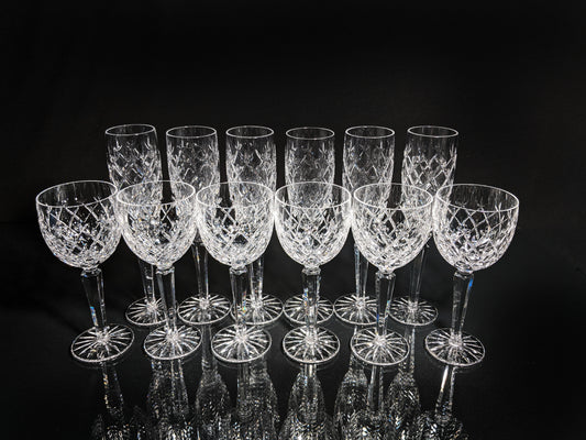 Faberge Clear Crystal Flutes and Goblets