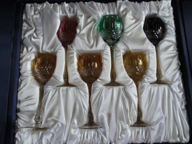 FABERGE XENIA IMPERIAL CASED CUT TO CLEAR CRYSTAL GOBLETS  SIGNED