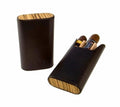 Brizard and Co. The "Show Band" 3 Cigar Case - Sunrise Black and Zebrawood (Flat Top)