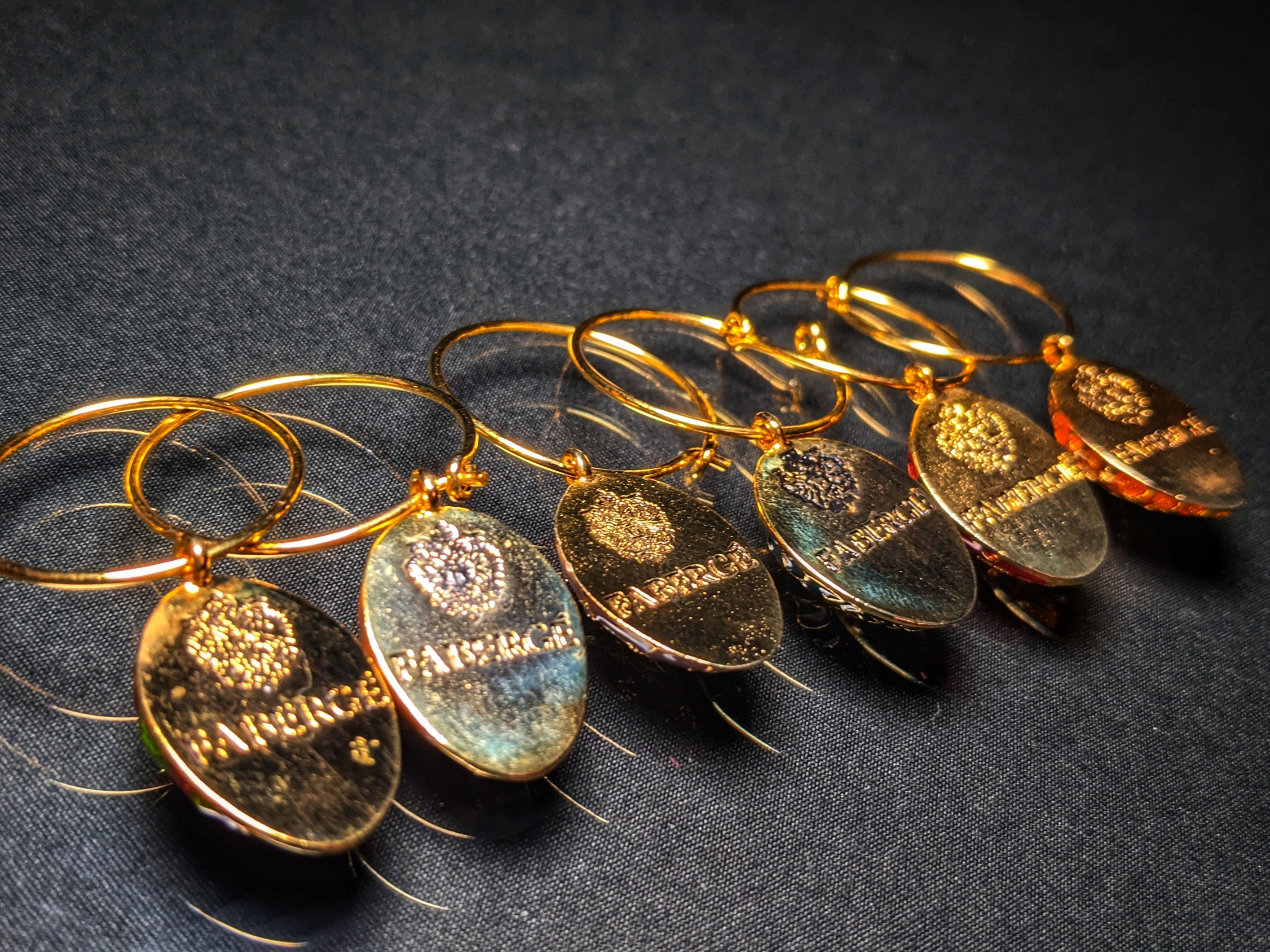 Faberge Wine Glass Charm Set of 6