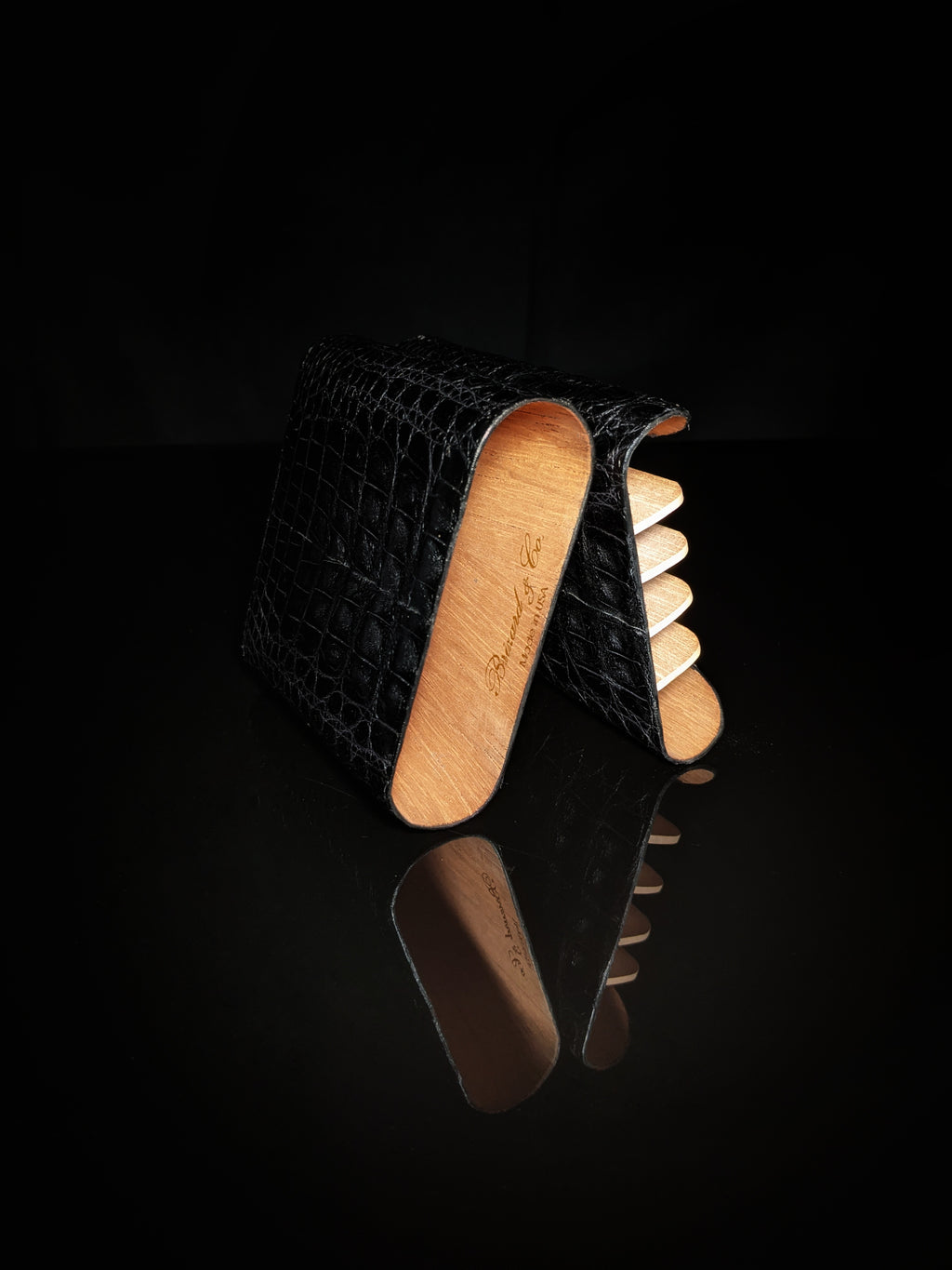 Brizard and Co Black Caiman Aligator Golfers Case