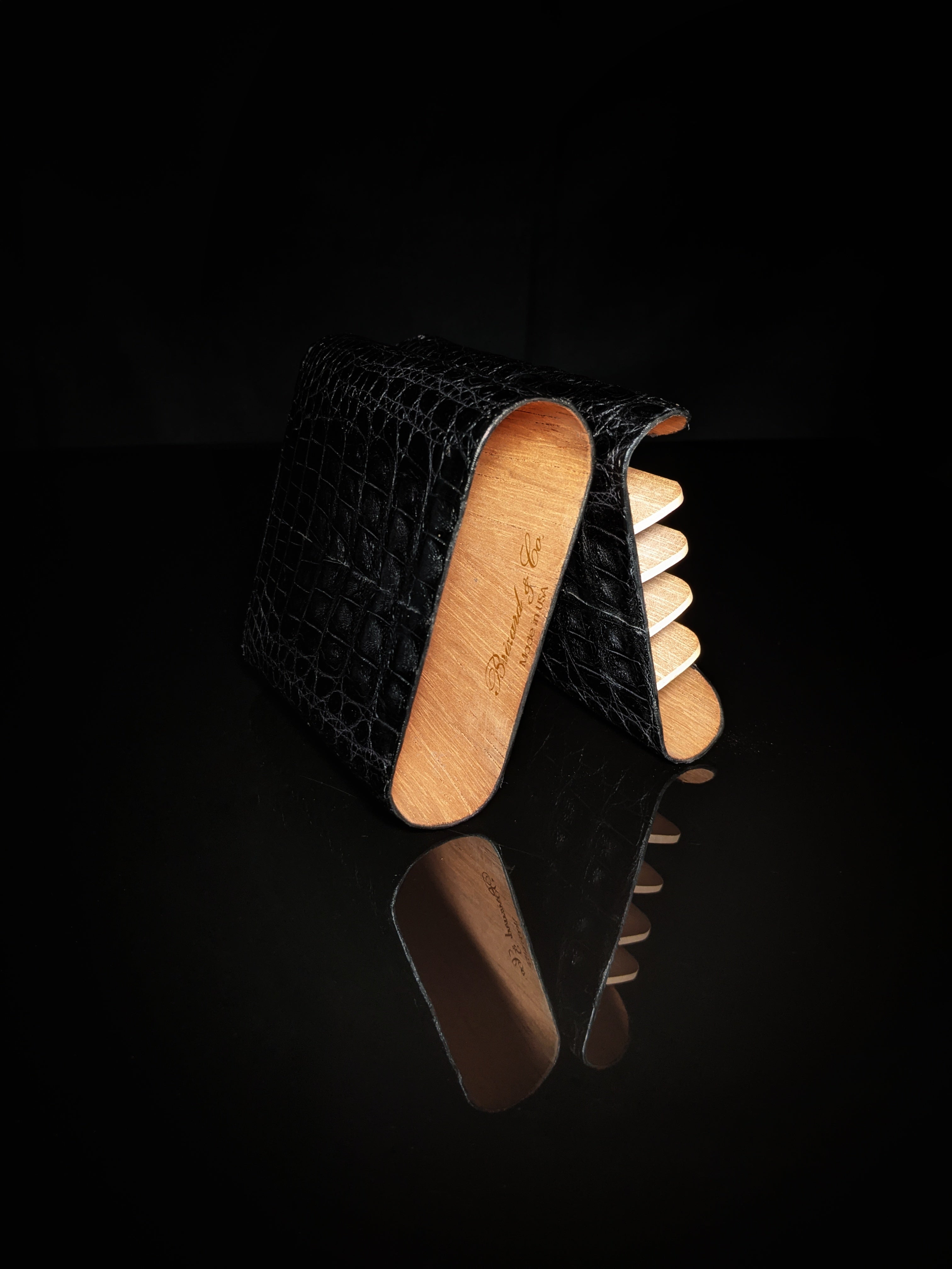 Brizard and Co Black Caiman Aligator Golfers Case