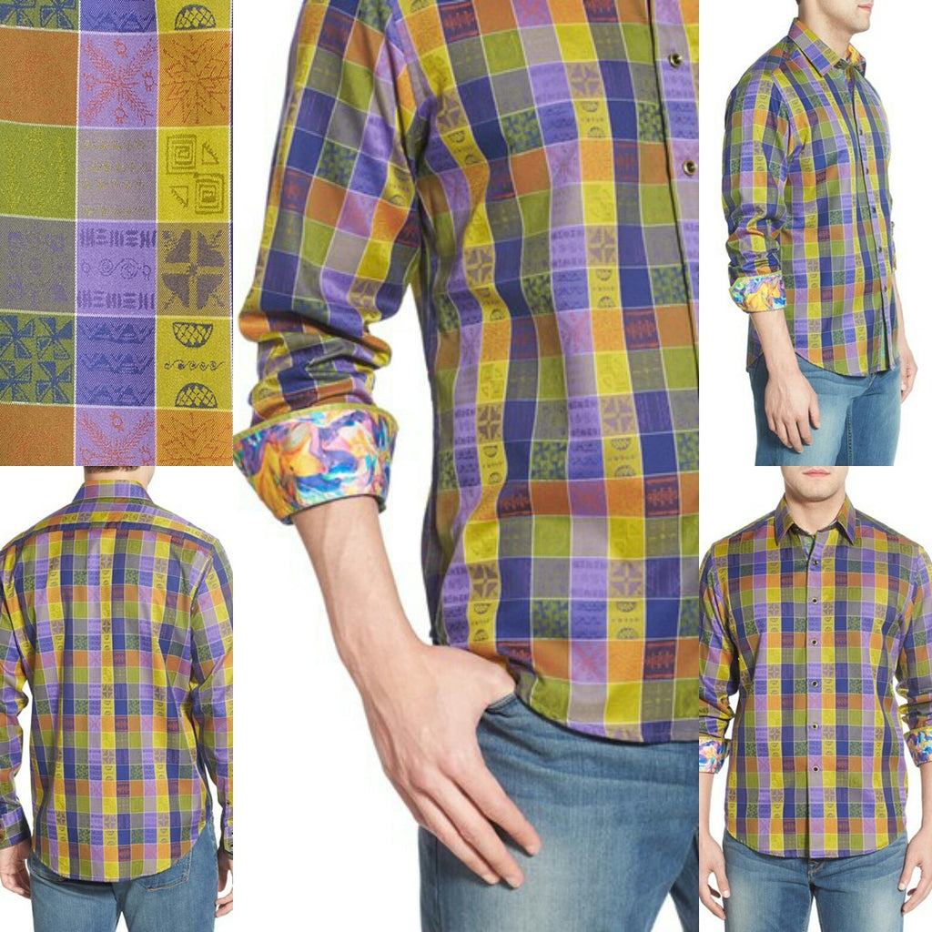 Robert Graham "Smooth Stones" Classic Fit  Medium-sized Shirt New
