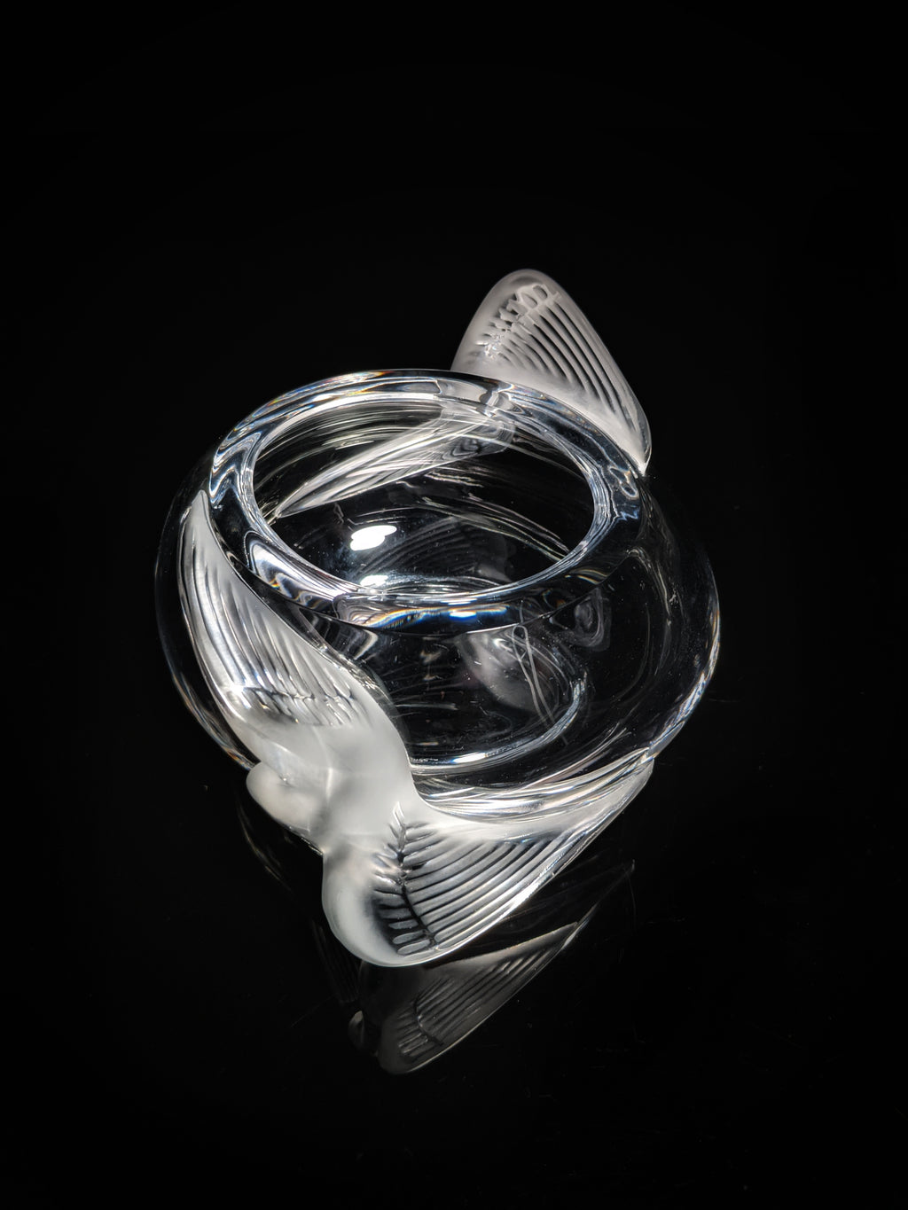 Lalique Crystal "Adelaide" Dove Bird Bowl