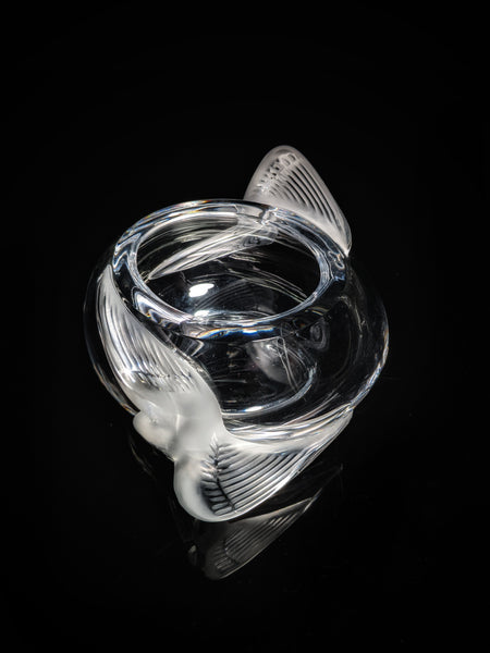 Lalique Crystal Glass "Adelaide" Dove Bird Bowl