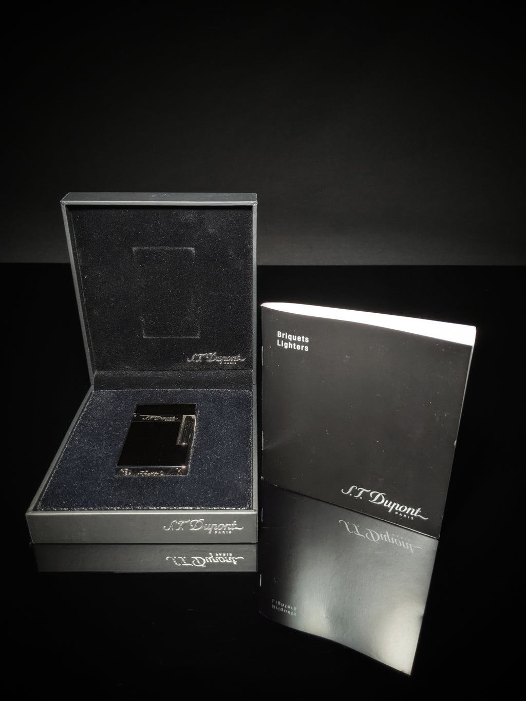 ST Dupont Black Lacquer L2 Lighter Model # 016296
