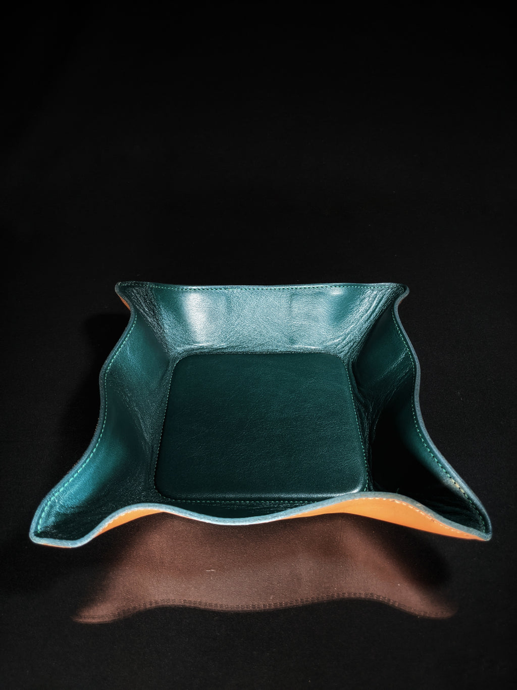 Brizard and Co Augusta Green Leather Valet Tray