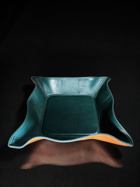 Brizard and Co Augusta Green Leather Valet Tray
