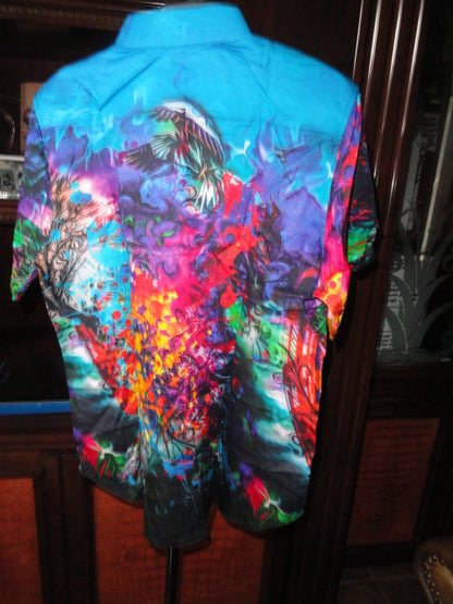 Robert Graham Aberdare Short Sleeve Shirt Medium Size