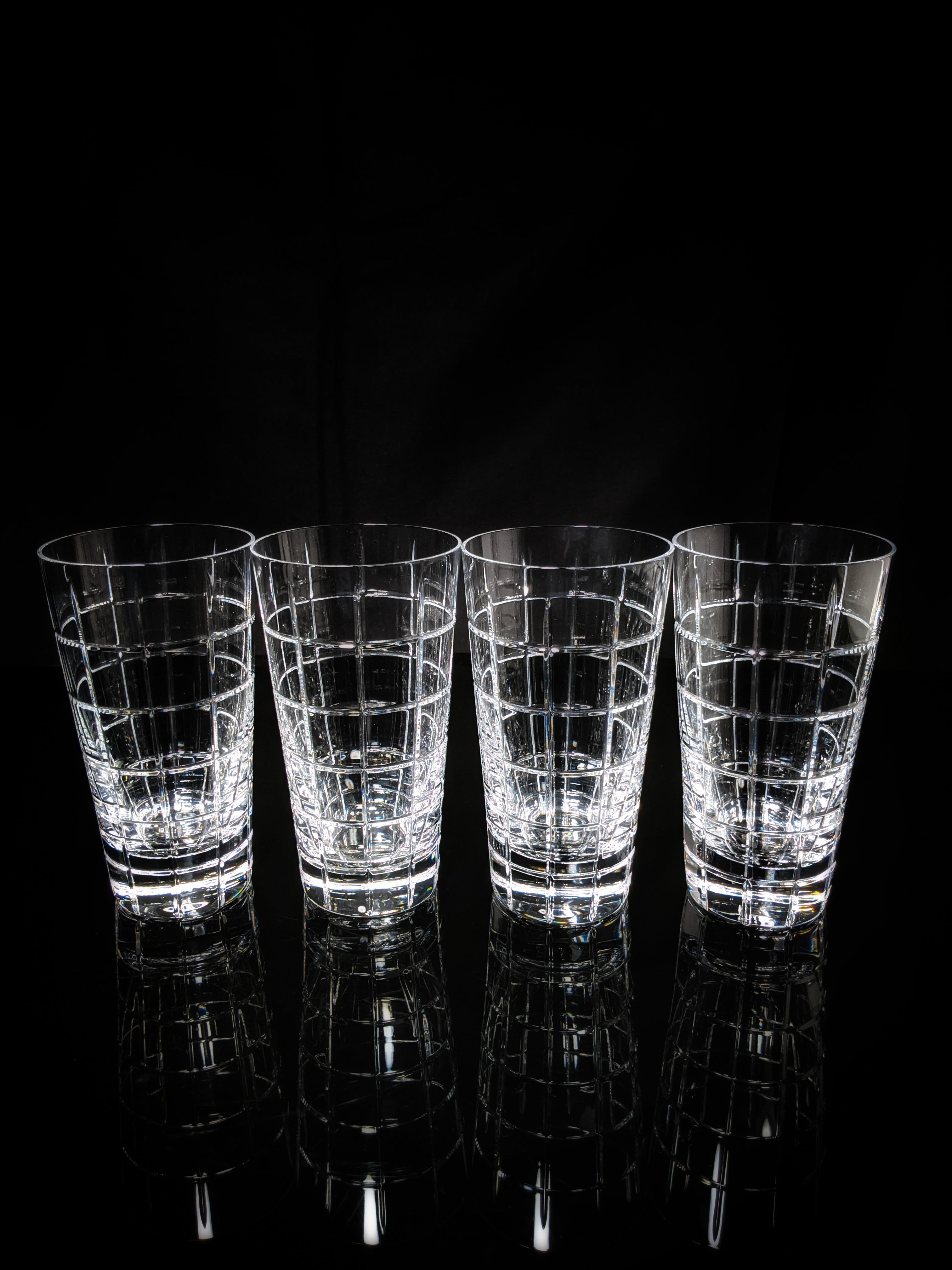 Faberge Metropolitan Double Old Fashion Clear Crystal Glasses set of 4