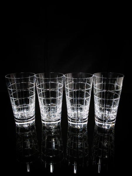 Faberge Metropolitan Double Old Fashion Clear Crystal Glasses set of 4