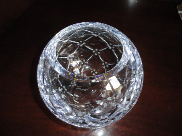 Faberge Pine Cone Crystal Rose Bowl in the original box