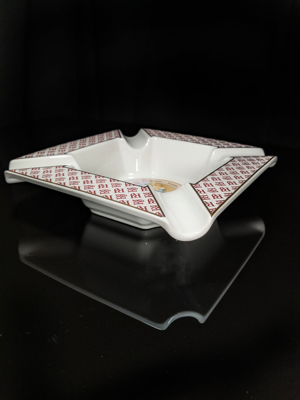 Large Ceramic Cigar Ashtray 9" Square