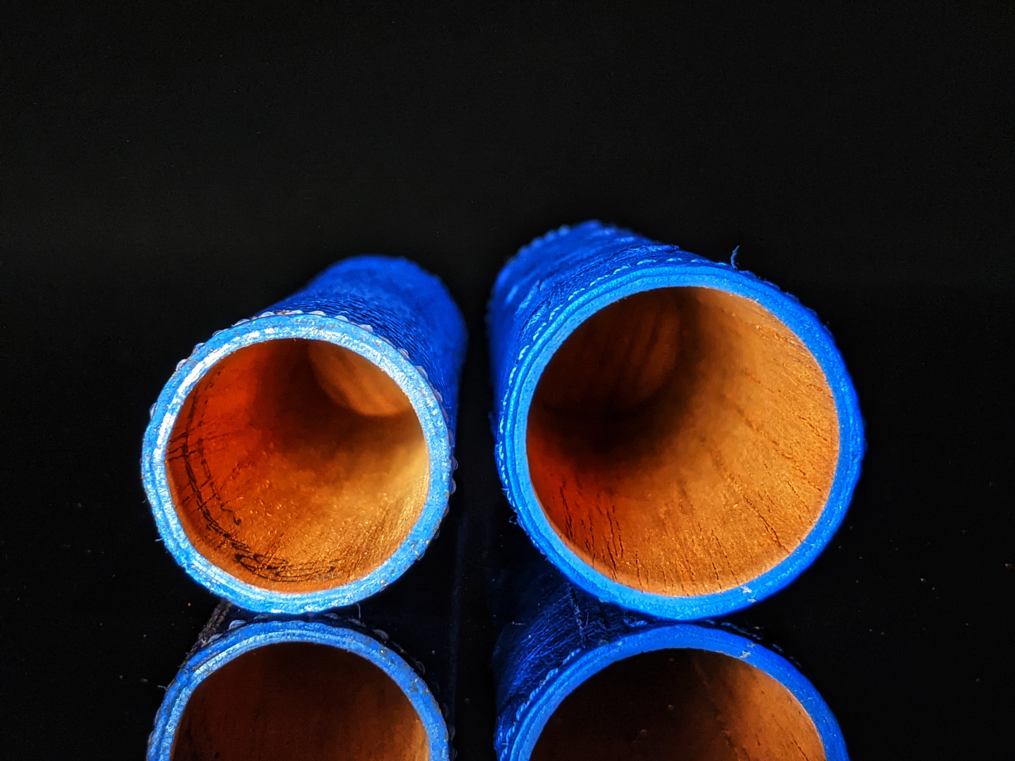 Brizard and Co Blue Ostrich Single Cigar Tube Holder