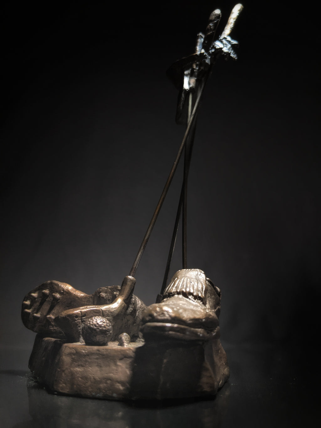 Mark Hopkins Golf Series "Clubs" Bronze Sculpture — Made in USA