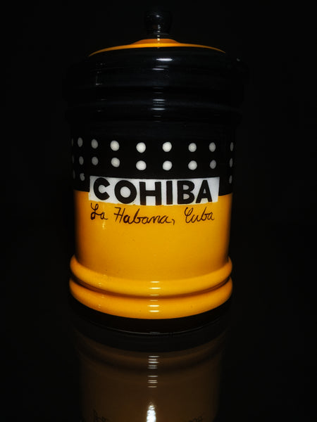 Large Ceramic Humidor Jar 13" H x 7.5" W.