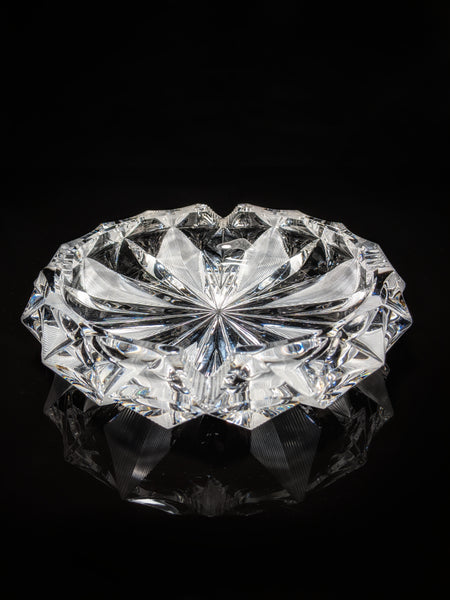 Cut Glass Round Ashtray 8" Diameter