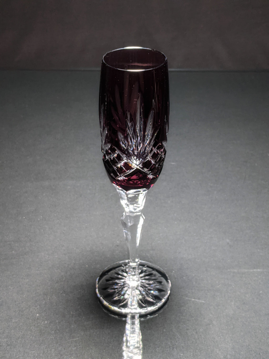 AJKA Colored Crystal Champagne Flutes — Set of 6