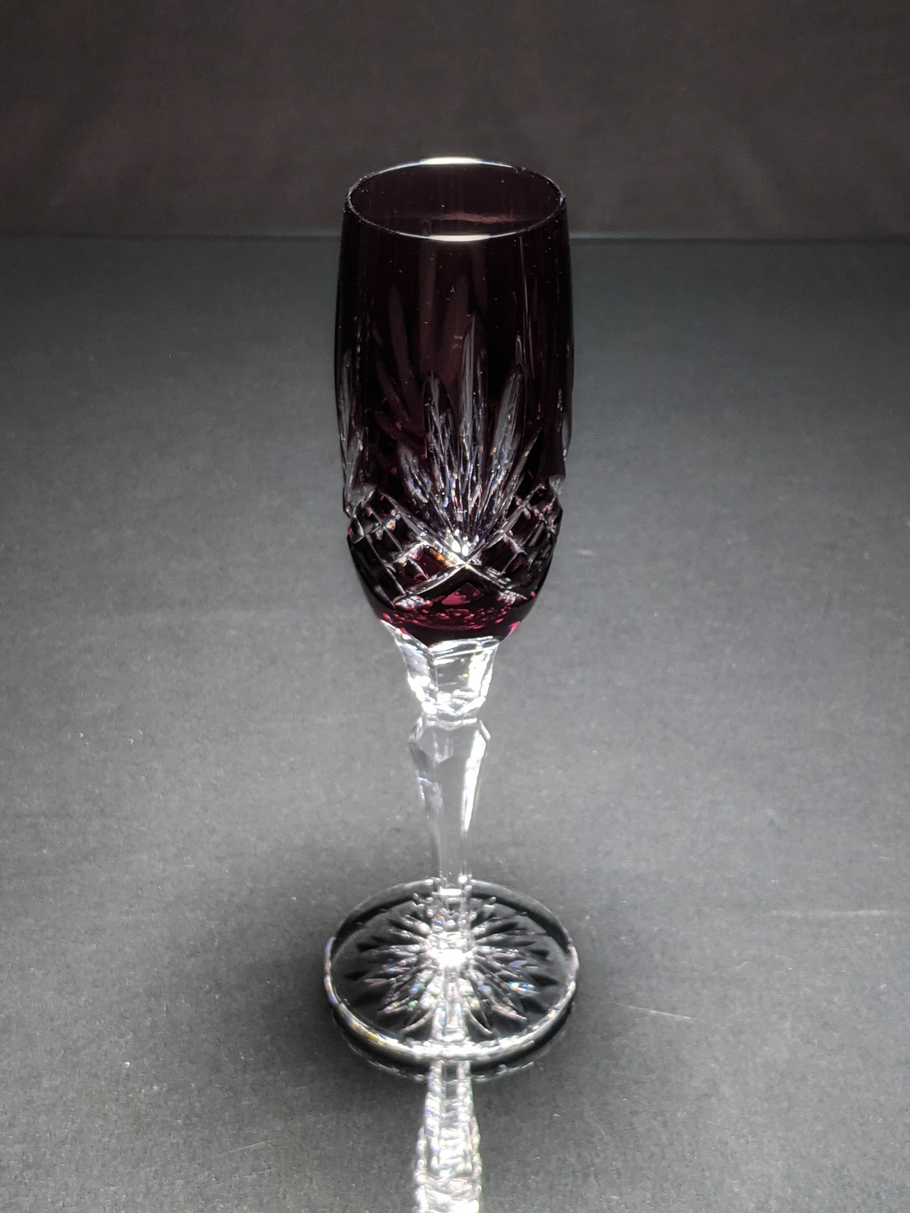 AJKA Colored Crystal Champagne Flutes — Set of 6