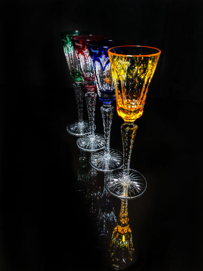 Faberge  Palais Royal  Crystal Colored Flutes signed by Tatiana Faberge NIB