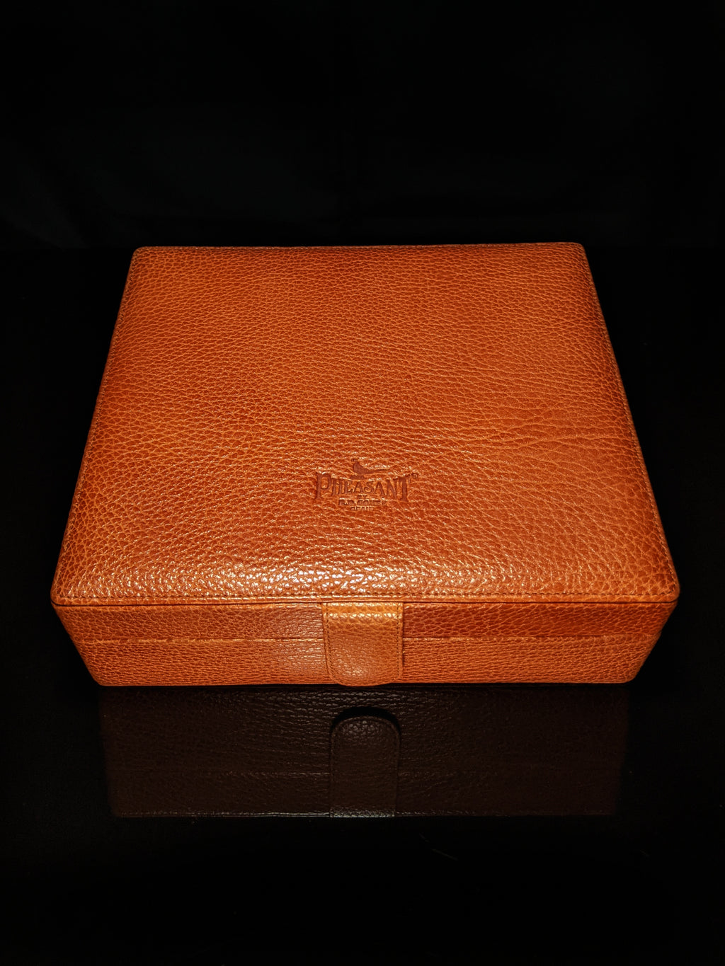 Pheasant Leather Humidor made in Spain by RD Gomez NIB
