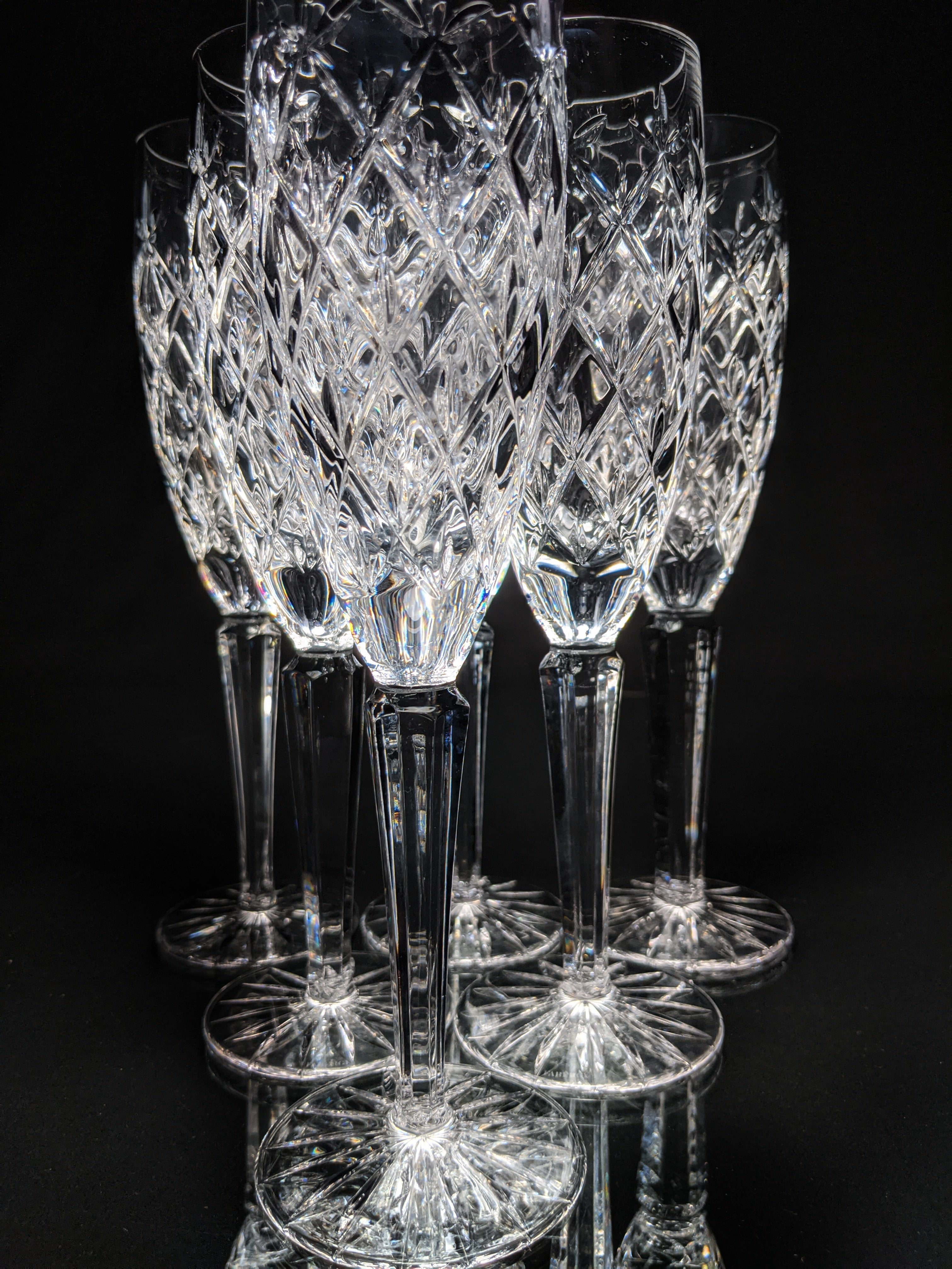 Faberge Clear Crystal Flutes