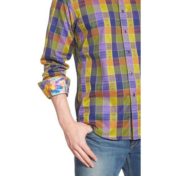 Robert Graham "Smooth Stones" Classic Fit  Medium-sized Shirt New
