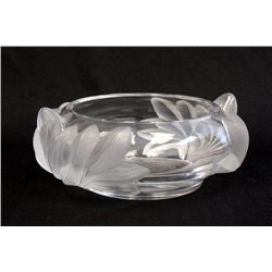 Lalique Pivione Peonies Flower Centerpiece Bowl Preowned excellent condition.