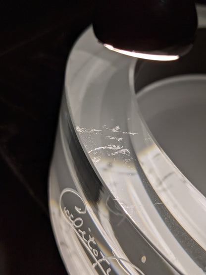 Arturo Fuente custom heavy clear glass ashtray. NIB 7 7/8" Diameter