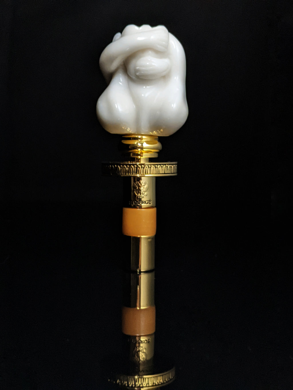 Faberge Monkey Hear No Evil -See No Evil Bottle Stopper NIB