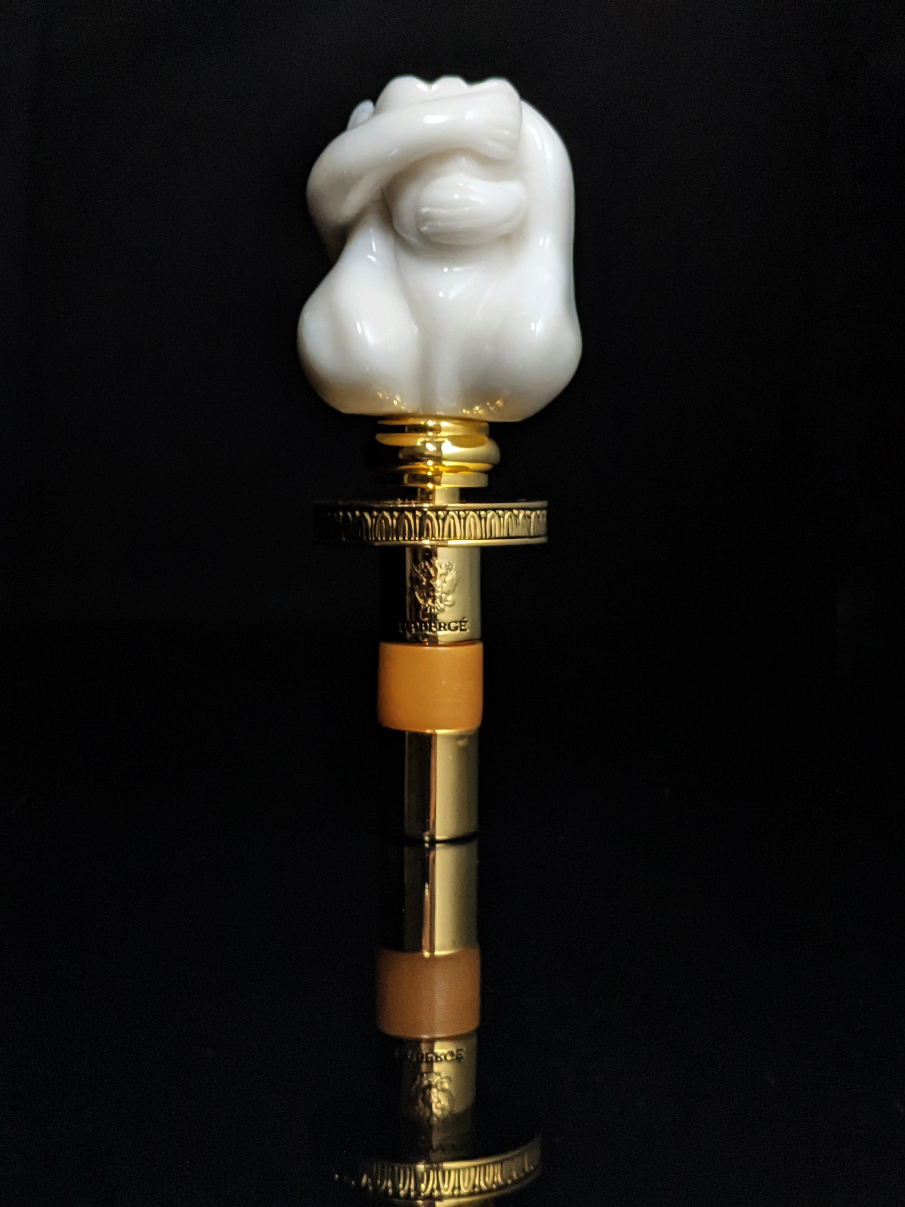 Faberge Monkey Hear No Evil -See No Evil Bottle Stopper NIB