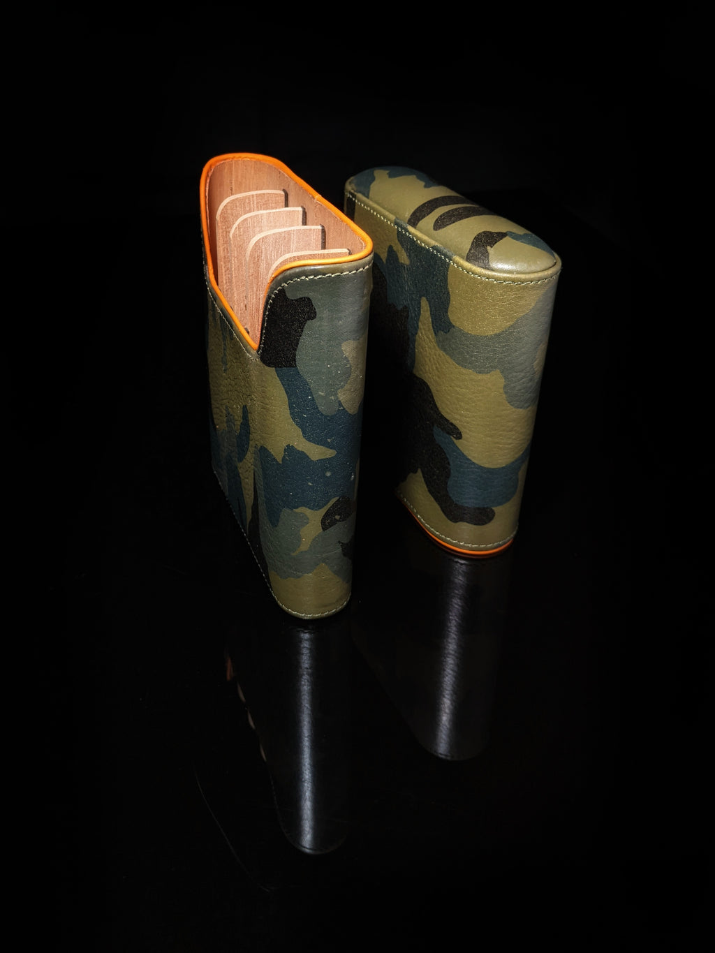 Brizard and Co. Golfer’s Case (Show Band 5) — Camouflage & Orange Leather, New in Box
