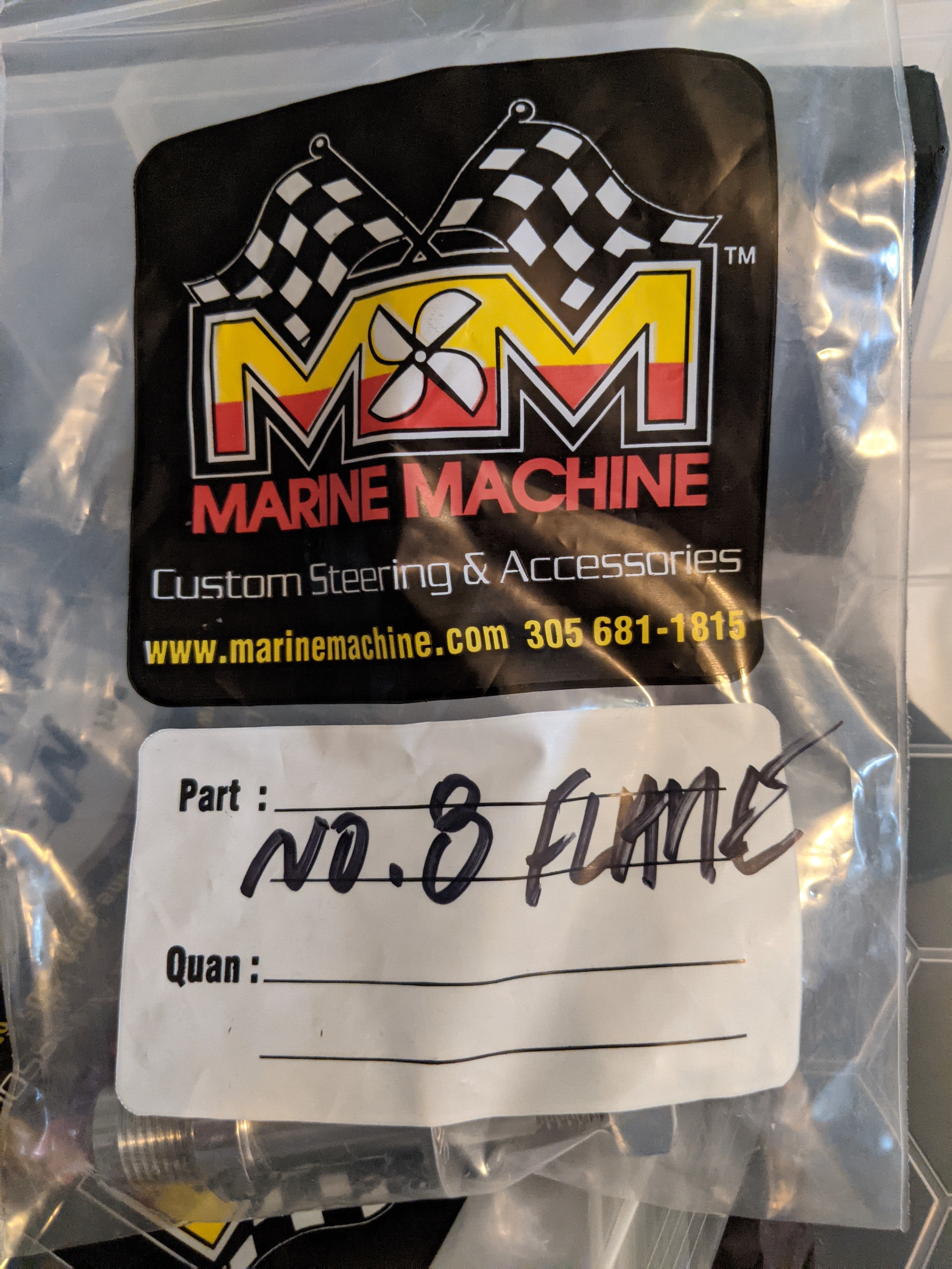 Marine Machine Thru Hull Fitting 3/8 FIP  to No 8 Flare