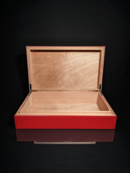 Red Lacquer Finish Wood Humidor Showroom Model
