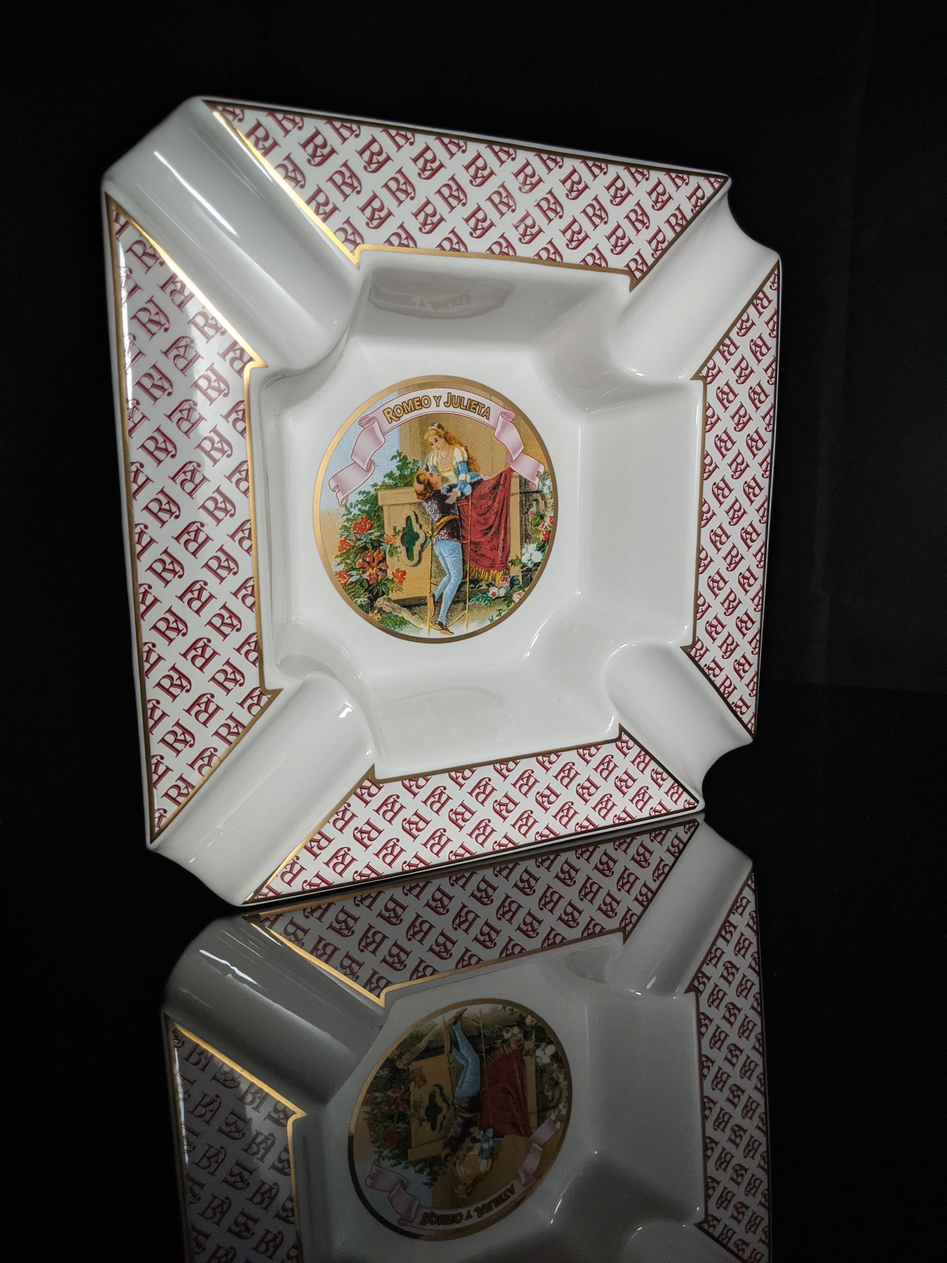 Large Ceramic Cigar Ashtray 9" Square