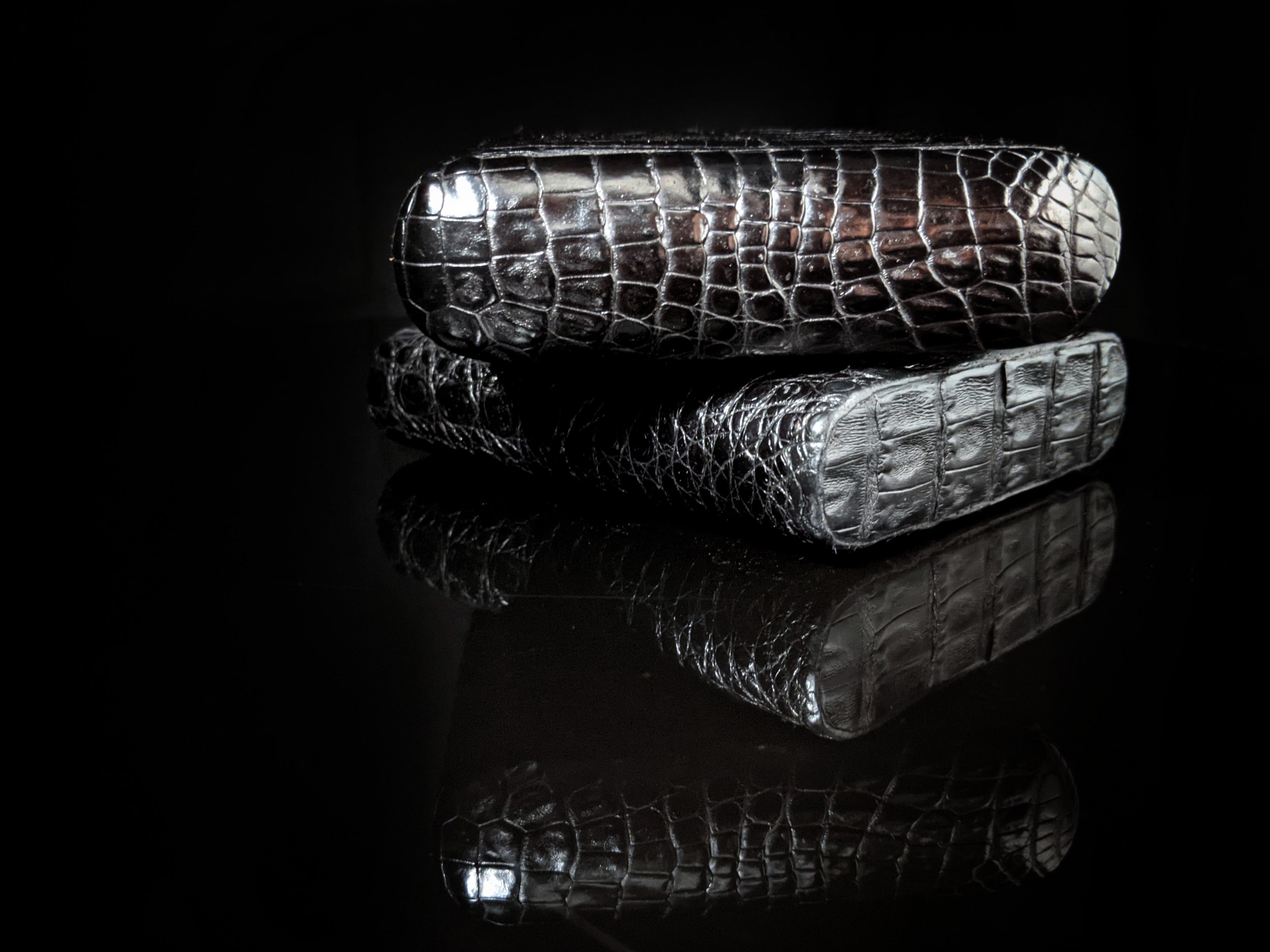 Brizard and Co Black Caiman Aligator Golfers Case