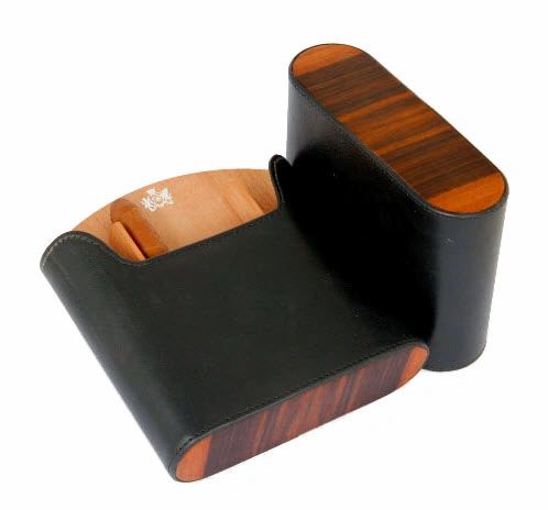 Brizard and Co. The "Show Band" Travel Humidor - Sunrise Black and Macassar Ebony
