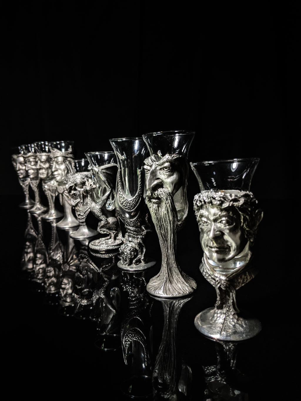 Royal Selangor Lord of Rings  Pewter  Shot Glasses   Set of 9