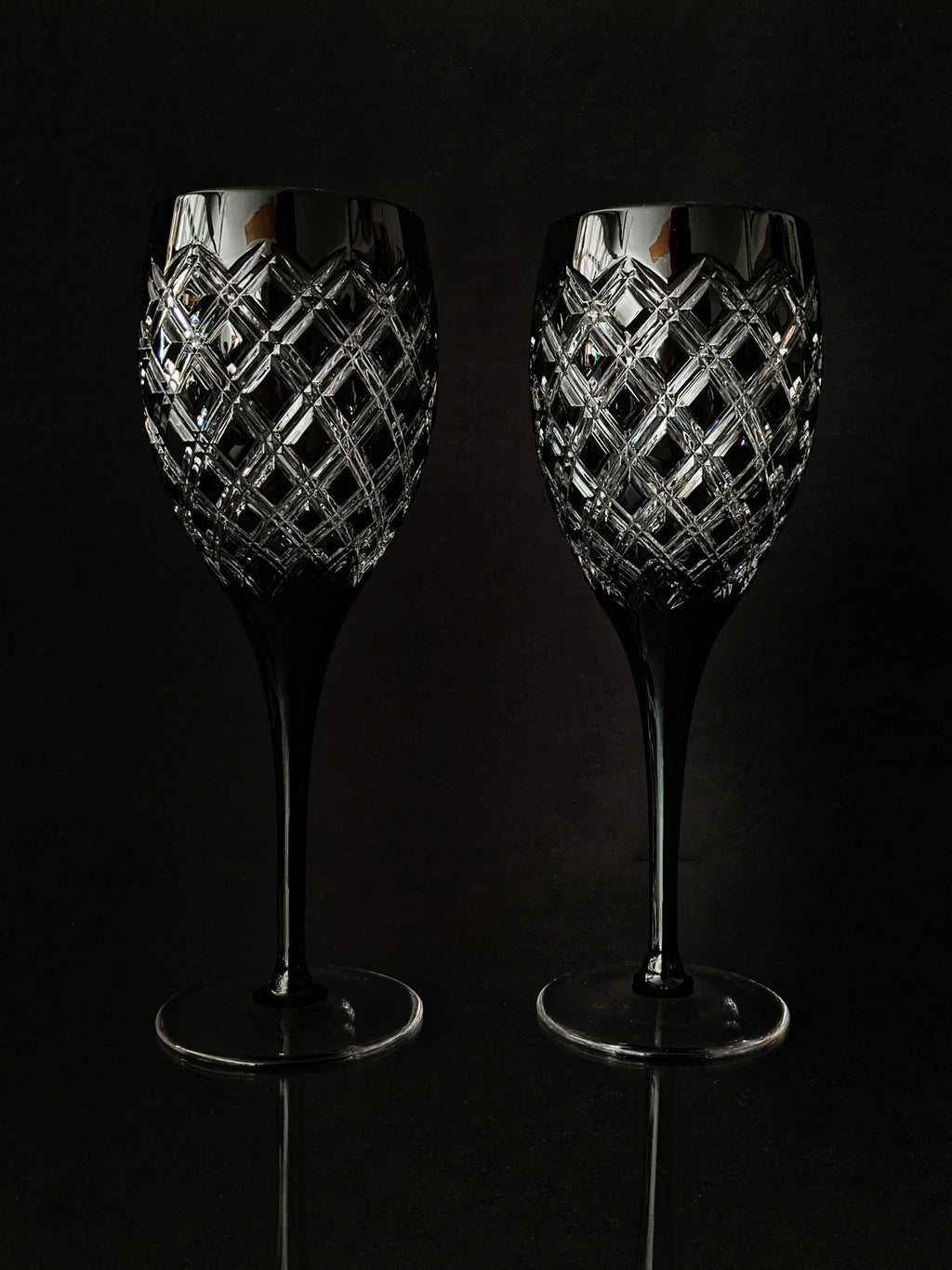 AJKA Athenee Black Onyx Crystal Goblets