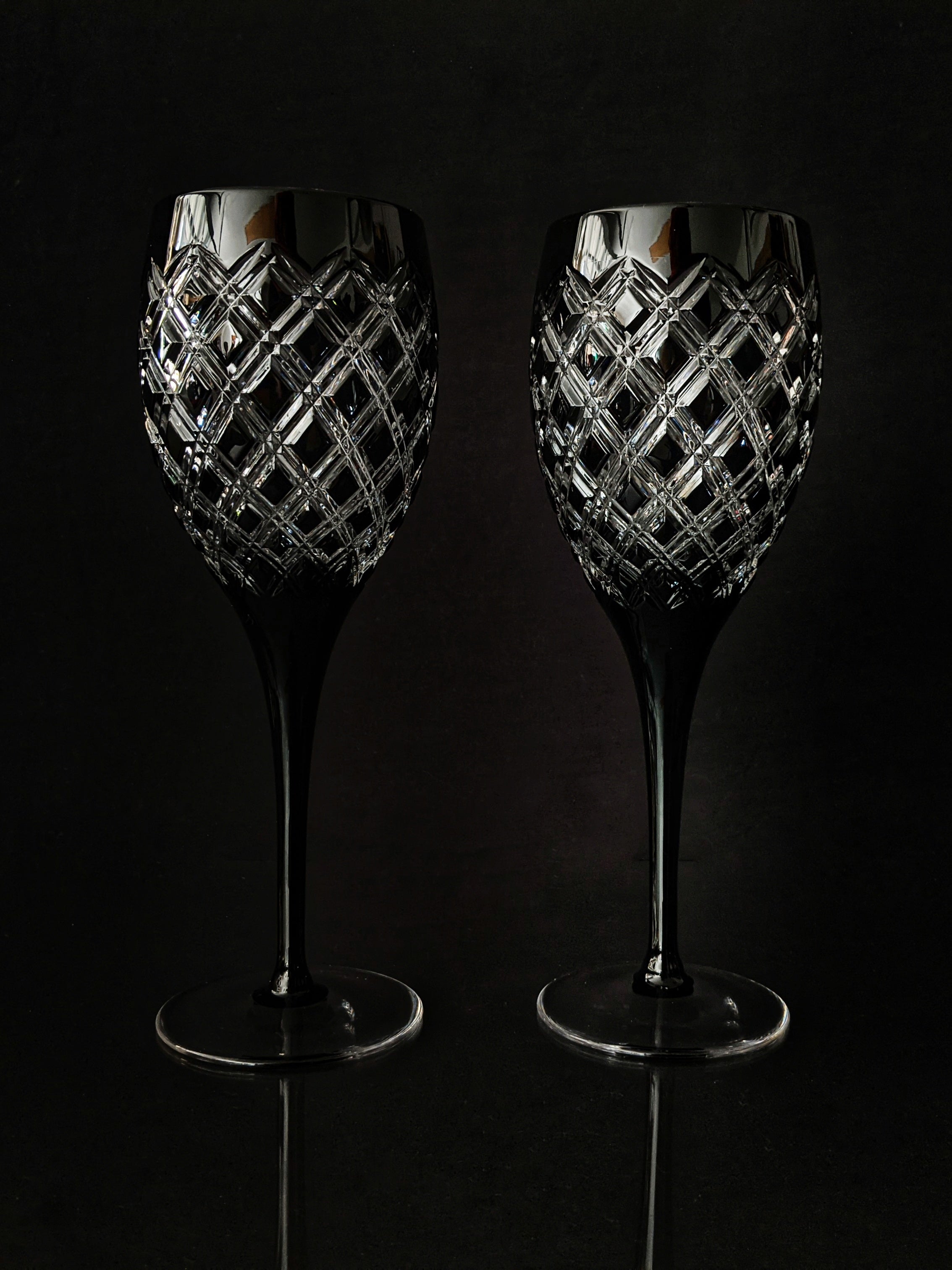 AJKA Athenee Black Onyx Crystal Goblets